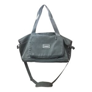 THE FOLDIE TRAVEL BAG Grey Padded Shoulder Strap Dual Handles Carry On Bag